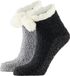 Apollo bedsokken / huissokken - dames - 2-pack - zwart/grijs - one size