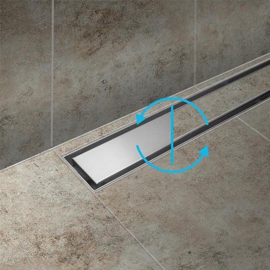 Dynamic Way Douchegoot RVS 90x7cm met Tegelrooster en Blind