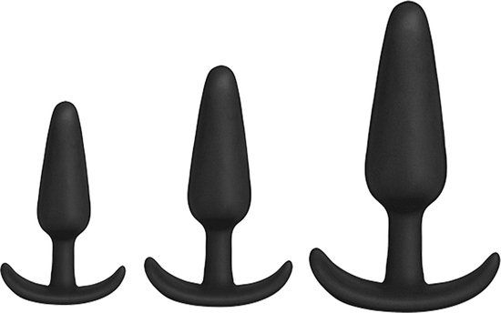 Doc Johnson - Siliconen Buttplug Set - Zwart - 3-delig