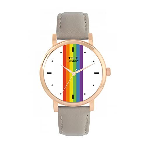 Toff London Pride Lineaire witte wapenstokken Horloge