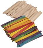 Rayher hobby materialen Rayher Hobby Knutselstokjes houtjes - 288x - houten ijsstokjes - mix kleuren - 11 cm - knutselen