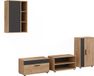Vicco Woonwand Berno, Goudkleurig Eiken/Antraciet, Set van 4 stuks