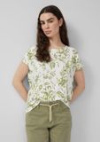 s.Oliver T-shirt met ronde hals en korte mouwen voor dames, maat 36, crème