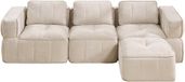 HAUSS SPOLE L-shaped modular lounge set with ottoman - Beige fabric