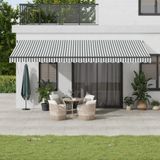 Maison Exclusive - Pare-soleil électrique, 6 x 3 mètres, rayé anthracite et blanc