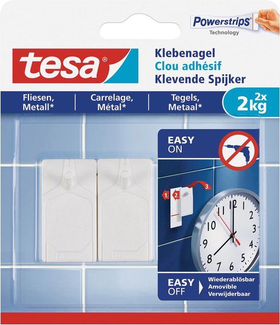 tesa Klevende spijker tegels en metaal 2kg wit