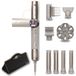 Cecotec Multifunctionele haarborstel voor kaptafel, 8 accessoires en flexibele handgreep, 8-in-1, Flex Champagne, 1400 W, 110.000 rpm, display, keramische en keratine-coating, Coanda-technologie