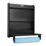 Extreme Max 5001.6037 Aluminium opbergkast met opklapbaar werkblad en papieren handdoekhouder voor gesloten race-aanhanger, winkel, garage, opslag, zwart