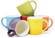 Azomor® Set van 6 aardewerken koffiekopjes kleurrijk