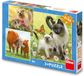 Dino Puzzle speelgoed - familie puzzelset - 3-in-1 - 55 stukjes