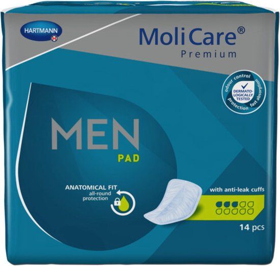 Hartmann Molicare Premium Men Pads 3 druppels - 14 stuks - Mini - Mannen