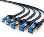 Primewire set de 5 pièces, câble plat CAT 8, câble patch jusqu'à 40 Gbit/s, blindage S/FTP PIMF, connecteurs RJ45 plaqués or, câble réseau 0,5 m, Ethernet, 5 pièces, noir