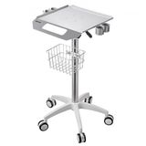 VEVOR Chariot médical 30 kg Chariot de laboratoire Chariot de service médical 915–1125 mm, pour clinique, hôpital, laboratoire, élévateur pneumatique, réglable en hauteur, chariot avec panier de rangement, roulettes pivotantes à 360°