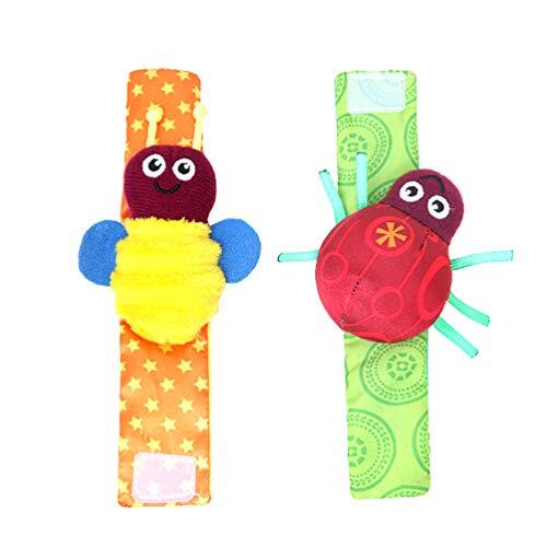 Tomaibaby 2 Stks Baby Pols Rammelaars Cartoon Arm Armband Rammelaars Polsband Speelgoed Voor Baby Peuter Pasgeboren