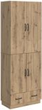 vidaXL - Bank loungeset - Hout - Artisanaal eikenkleurig