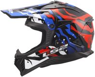 LS2 Helm Fast II Grotesk MX708 wit / blauw / rood maat L