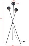 lux.pro Staande lamp Nykvarn vloerlamp 3xE14 Metaal Zwart/Goudkleurig