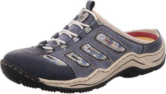 Rieker L0555 damesslippers blauw maat 40
