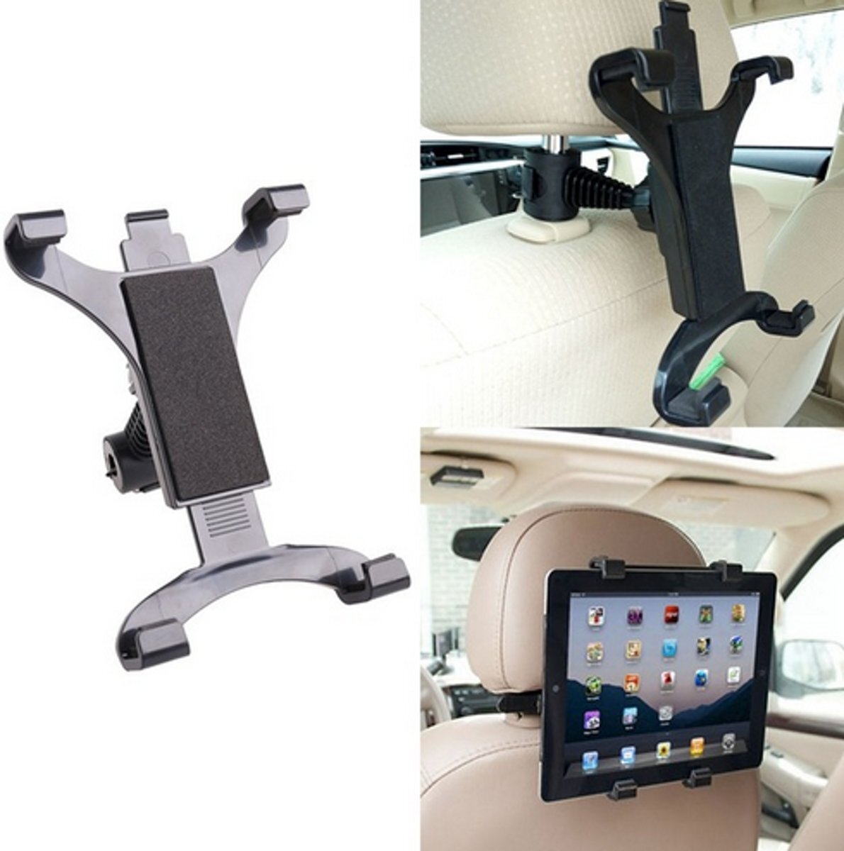 HaverCo Tablet houder voor in de auto iPad klem aan hoofdsteun voor 7 tot 10 inch