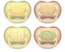 Philips AVENT Ultra Air Pacifier SCF087/21 - 4 Stuks - 0-6 Maanden - Oranje/Geel