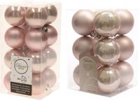 Decoris Kaemingk B.V. Kerstversiering kunststof kerstballen lichtroze 4-6 cm pakket van 40x stuks