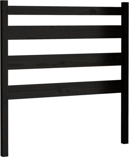 vidaXL Hoofdbord 96x4x100 cm massief grenenhout zwart
