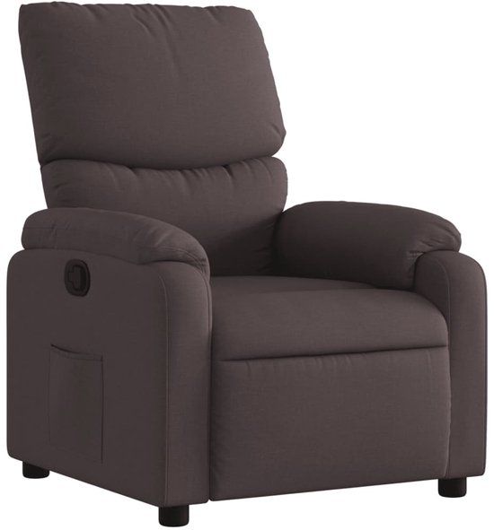 vidaXL Fauteuil verstelbaar stof donkerbruin