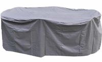 Merkloos Tuinmeubelen afdekhoes / beschermhoes - grijs - ovaal - 230 x 135 x 70 cm