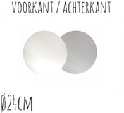 BrandNewCake® Taartonderlegger Wit / Zilver - Ronde Ø 24cm - Taartonderzetter - Taartkarton - 100 Stuks