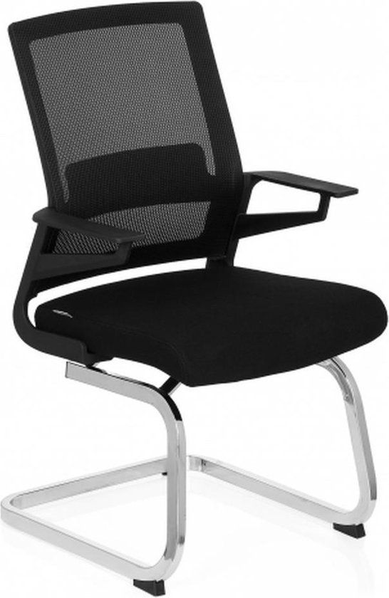 hjh office Vergaderstoel - Met Armleuning - Stof - Zwart - Inventor V