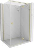 Mexen Mist-H T douchecabine scharnierend rechts 85 x 100 cm, transparant, geborsteld goud