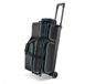Latios Sac de bowling - Trolley/Sac à roulettes pour 3 boules - Roues doubles - Compartiment séparé pour chaussures jusqu'à la taille 16 - Grand compartiment à accessoires - Poignée extensible jusqu'à 105 cm - Noir/Bleu
