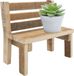 Sans marque Banc décoratif en bois - Meuble miniature - Présentation de fleurs - Style bois vieilli rustique - 23 x 21,5 cm - Naturel