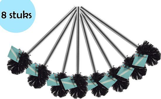 discountershop 8x Losse Toiletborstel Set - RVS - Chroom - 36cm