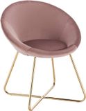 Merkloos Bezoekersstoel - Roze Velvet - Metalen Poten - Deluxe - Zithoogte 44cm