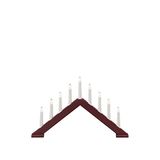 Konstsmide Kerstverlichting/Moderne Kaars Boog/Donker Rood Gelakt Hout/Indoor Gebruik (IP20)/230V Indoor/9 Kaarsen met Heldere Lampen/Witte Kabel met Aan-Uit Schakelaar