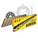 Kettingset DID Kettingset Stealth 525VX3 / 112 eindeloos goud voor Suzuki GSR 750 cc bj. 2011-2015