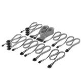 CORSAIR Elite Premium Type 4 Individueel Omhulde PSU-Kabel Pro Kit – Low-profile kabelkammen, drievoudige mesh paracord-omhulling, compatibel met Corsair Type 4 PSU's – Zwart/Wit