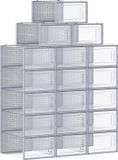 Songmics Schoenendozen, set van 18, transparant-grijs