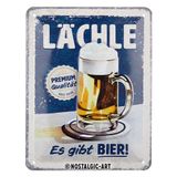 Nostalgic-Art Retro metalen bord, 15 x 20 cm, met spreuk "Smile Es gibt Bier", cadeau-idee voor bierfans