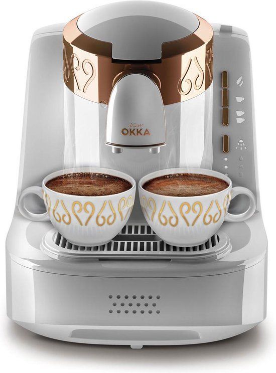 Arzum OKKA OK001 - Turks Koffiezetapparaat - Wit & Goud - 2 kopjes