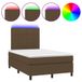 VidaXL Boxspring met Matras en LED Stof Donkerbruin 120x200 cm