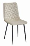 LEOBERT Eetkamerstoel TURIN Beige – Velvet Bekleding, Modern, Ergonomisch Design, Zwarte Metalen Poten, Max. 120 kg