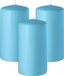 Enlightening Candles Bougie cylindrique/bougie pilier - 3x - bleu turquoise - D6 x H8 cm - 27 heures de combustion
