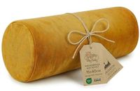Totsy baby Nekrol met hoes Yoga Bolster Kniekussen Positioneringsrol 40x15 cm - Nekkkussen Kussenrol Yogabolster Kniekussen Sierkussen en klein kussen lange rol Toffee Schaduw Fluweel