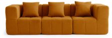 SOFABULOUS Canapé modulable 3 places MILYSOFA, style épuré, tissu bouclé raffiné, couleur cannelle