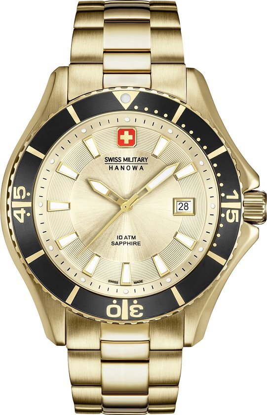 Swiss Military Hanowa 06-5296.02.002 horloge heren - goud - edelstaal doublÃ