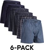 DANISH ENDURANCE Losse Boxershorts biologisch katoen Heren Ondergoed - Knoopgulp - 6-pack - Blauw/Grijs Mix - Maat 4XL
