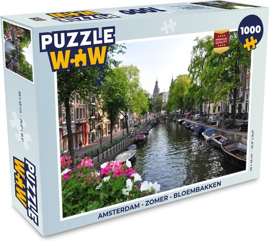 MuchoWow Puzzel Amsterdam - Zomer - Bloembakken - Legpuzzel - Puzzel 1000 stukjes volwassenen