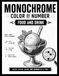 Monochrome color by number food and drink